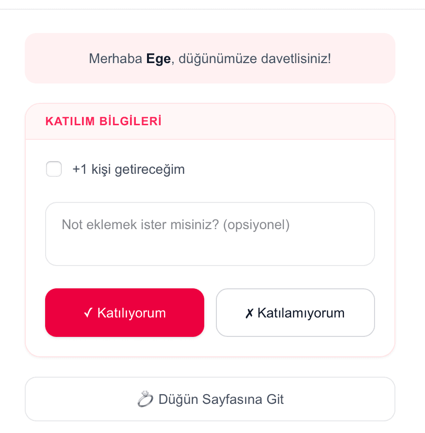 Davetli yönetimi ekranı
