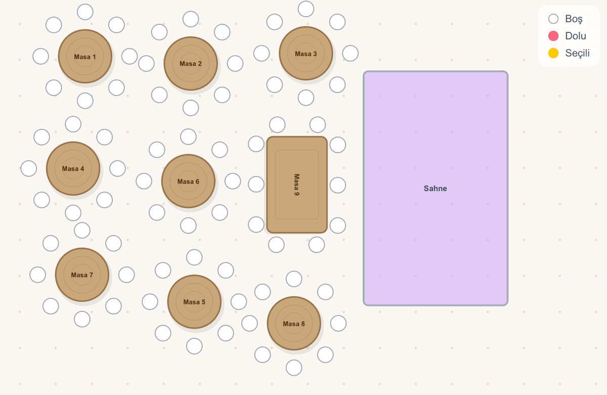 Oturma planı — detay görünümü
