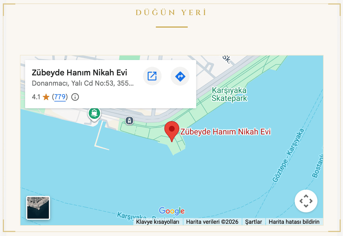 Düğün yeri ekranı